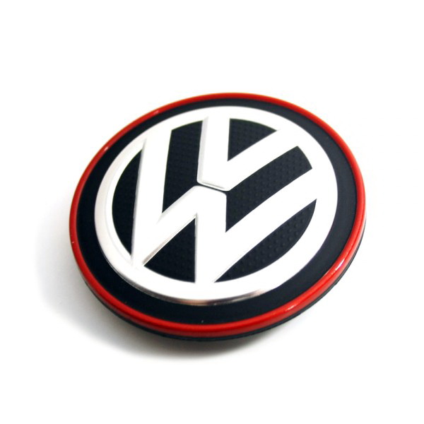 Please Canberra Irreplaceable Capac central la butuc roata original Volkswagen, logo crom & inel rosu,  56-66 mm