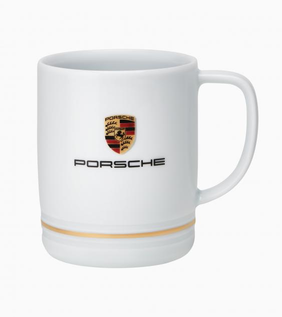 Cana ceramica originala Porsche, portelan alb, 270 ml