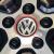 Capac central la butuc roata original Volkswagen, logo crom & inel rosu, 56-66 mm
