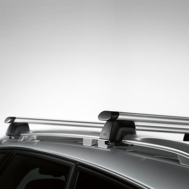 Set bare transversale suport portbagaj originale Audi A6 allroad quattro (4G) 2012-2018, fixare pe barele longitudinale
