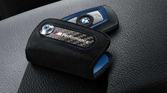 Husa protectie cheie originala BMW - M Performance - Alcantara si Carbon - BMW-1-2-3-4-5-6-X3-X4