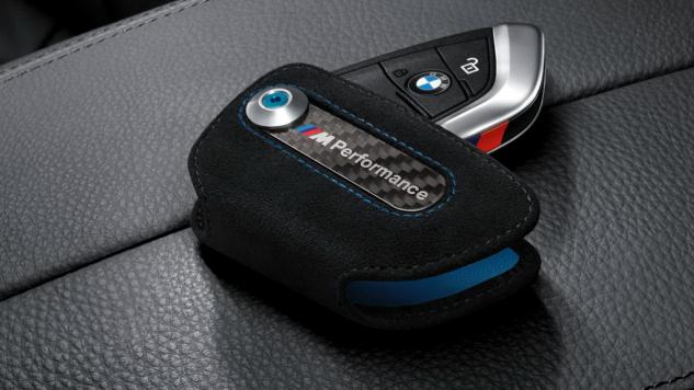 Husa protectie cheie originala BMW - M Performance - Alcantara si Carbon - BMW-2-5-6-7-X1-X3-X5-X6