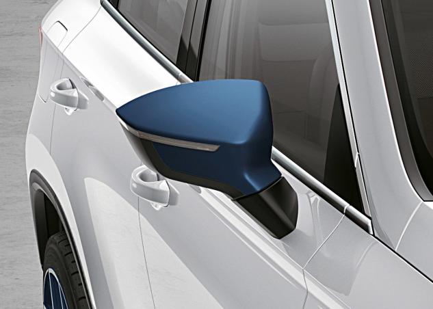 Carcasa oglinda retrovizoare originala Seat Ateca (KH) 2017+, finisaj albastru "Connect Blue", set