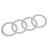 Folie decorativa originala Audi, logo cercuri Audi, Floret Silver Metallic, 135 x 47 mm