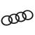 Folie decorativa originala Audi, logo cercuri Audi, Brilliant Black Uni, 135 x 47 mm