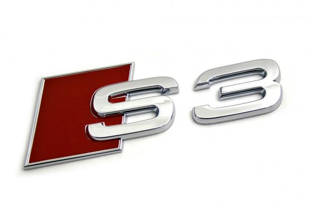 Emblema autocolanta originala Audi, logo S3 argintiu
