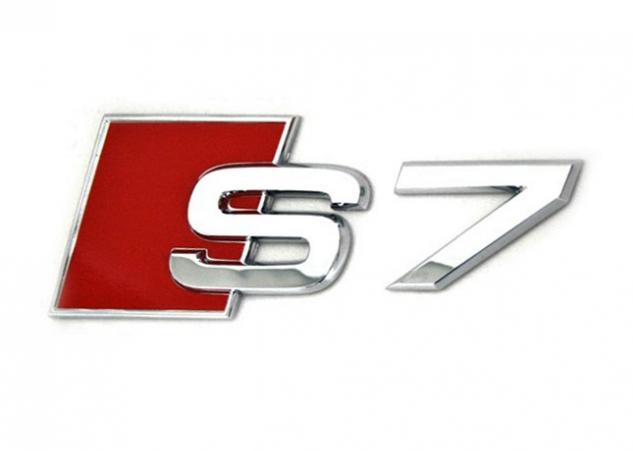 Emblema autocolanta originala Audi, logo S7 argintiu