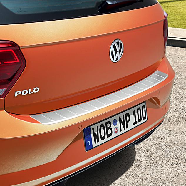 Protectie pentru bara spate originala Volkswagen Polo (AW1) 2018-> optica otel inox
