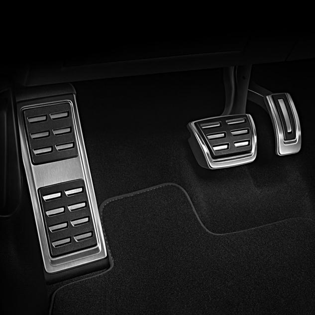 Ornamente sport RS pentru pedale si reazem picior, originale Audi A3 (8V,8Y), Audi Q2 (GA), Audi Q3 (F3), Audi TT (FV), transmisie automata