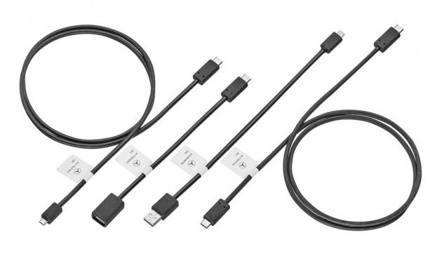 Cablu adaptor Media Interface original Mercedes-Benz la conector USB, USB-A, USB-C, Micro-USB, Apple® Lightning, Set, NTG6