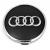 Capac central la butuc roata original Audi, negru mat cu inel cromat, fixare 60-58 mm