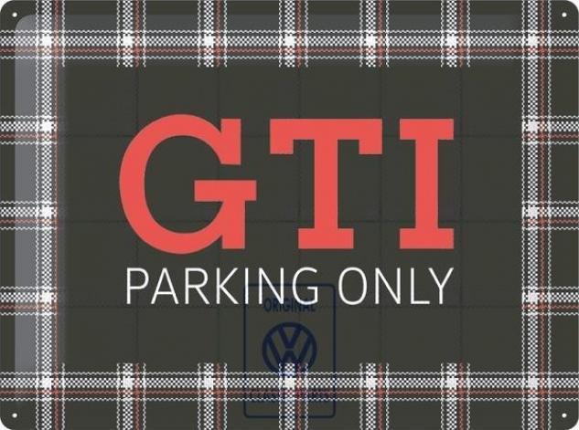 Semn metalic original Volkswagen Classic, GTI Parking only