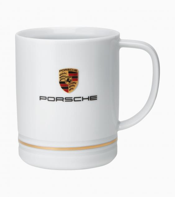 Cana ceramica originala Porsche, portelan alb, 420 ml