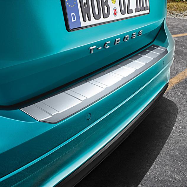 Protectie pentru bara spate originala Volkswagen T-Cross (C11) 2018->, optica otel inox