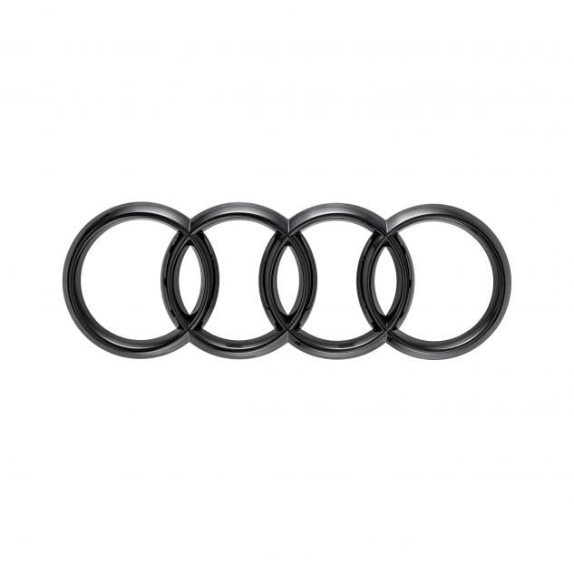 Logo original Audi, negru lucios, pentru Audi A4 Limuzina (8W) 2020+, la capota spate