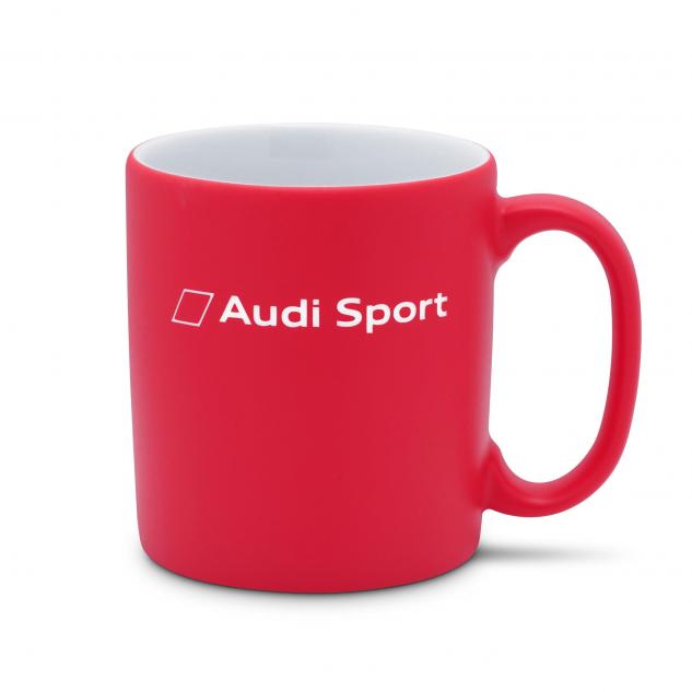 Cana ceramica originala Audi, colectia Audi Sport, rosu-alb
