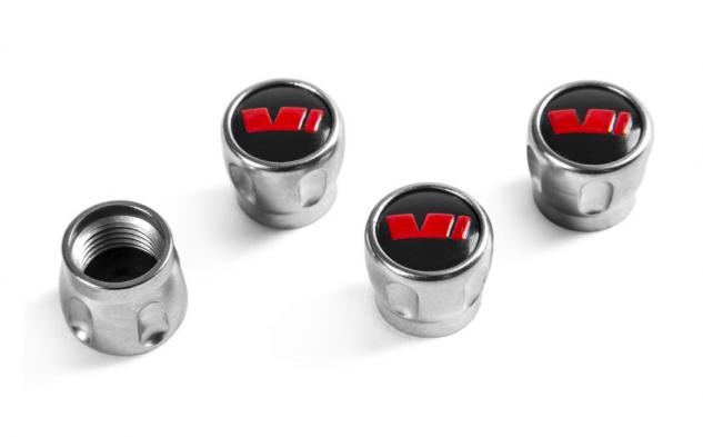 Set capace valve originale Skoda, universal, logo Skoda RS rosu