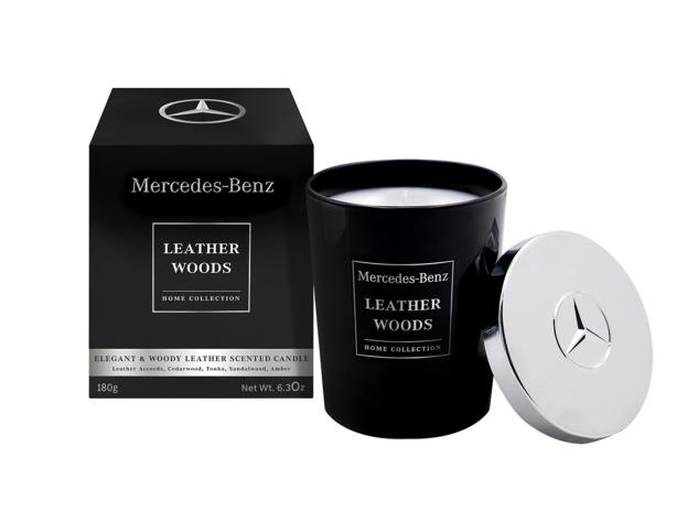 Parfum ambiental original Mercedes-Benz - Lumanare - Leather Woods, 180 g