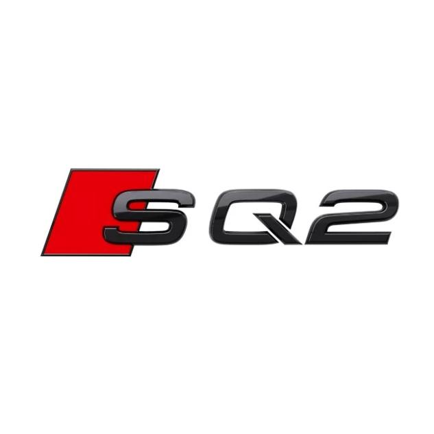 Emblema autocolanta originala Audi, logo SQ2, negru lucios