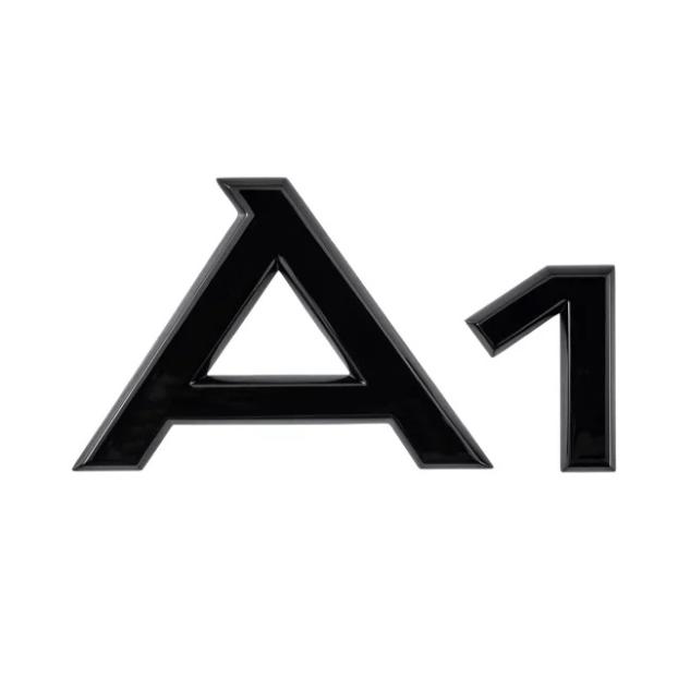 Emblema autocolanta originala Audi, logo A1, negru lucios