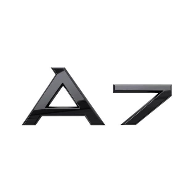 Emblema autocolanta originala Audi, logo A7, negru lucios