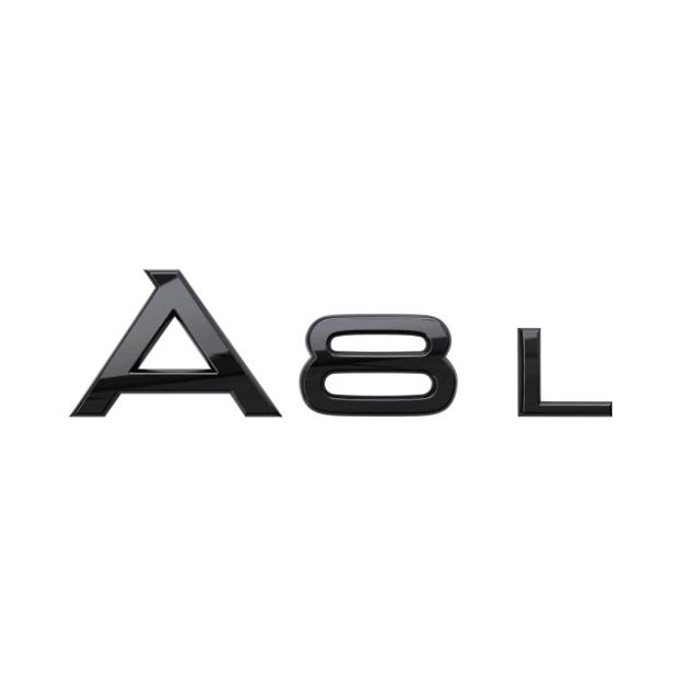 Emblema autocolanta originala Audi, logo A8, negru lucios