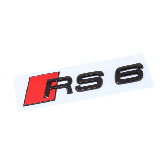 Emblema autocolanta originala Audi, logo RS 6, negru lucios