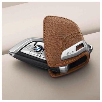 Husa protectie cheie originala BMW - piele maro Saddle / crom