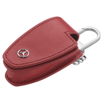 Husa protectie cheie originala Mercedes-Benz - piele rosie, generatia 5