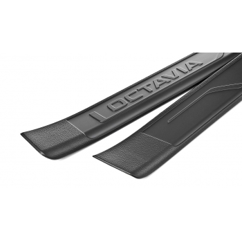 Protectie pentru pragul lateral, originala Skoda Octavia III (5E3 & 5E5) 2013-2019, plastic ABS, set 4 bucati