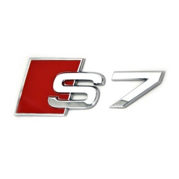 Emblema autocolanta originala Audi, logo S7 argintiu