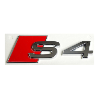 Emblema autocolanta originala Audi, logo S4 argintiu