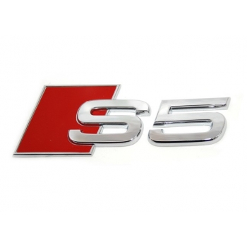 Emblema autocolanta originala Audi, logo S5 argintiu