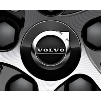 Capac central la butuc roata original Volvo, Black, set 4 bucati