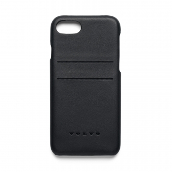 Husa telefon Apple iPhone® 6 - 6S - 7 - 8, originala Volvo, piele neagra