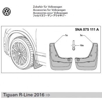 Set aparatori de noroi fata originale Volkswagen Tiguan (AD1) 2016+, R-line