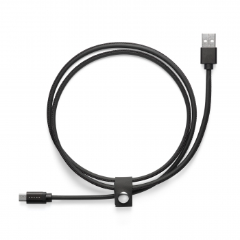 Cablu adaptor original Volvo, Reimagined, USB-A la Android® Micro-USB, piele Negru - Black