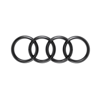 Logo original Audi, negru lucios, pentru Audi A1 (GB), A6 (4A), A7 (4K), la grila fata