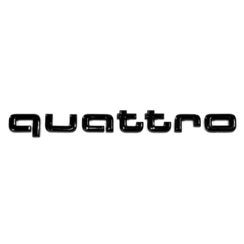 Emblema autocolanta originala Audi, logo quattro, negru lucios