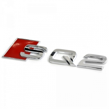 Emblema autocolanta originala Audi, logo SQ2 argintiu