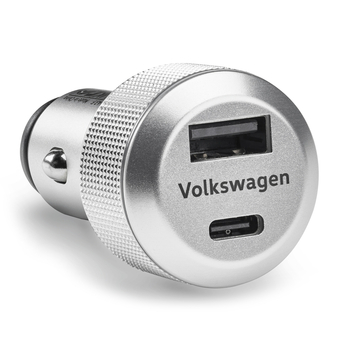 Volkswagen original - Incarcator USB cu interfata USB-A si USB-C
