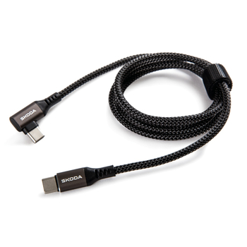 Cablu adaptor original Skoda, conexiune USB-C la USB-C in unghi de 90