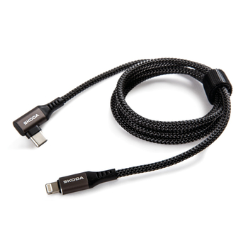 Cablu adaptor original Skoda, conexiune Apple Lightning la USB-C in unghi de 90