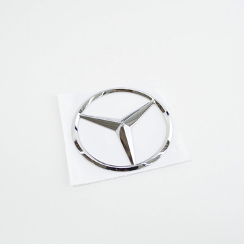 Emblema autocolanta originala Mercedes-Benz, logo stea, crom argintiu, 8.5 cm