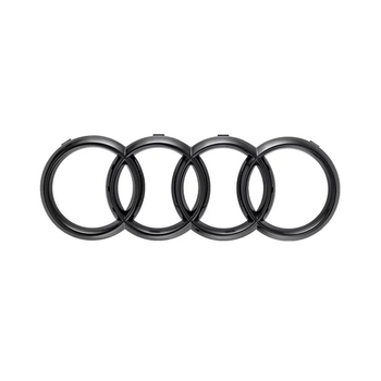 Logo original Audi, negru lucios, pentru Audi e-tron GT (F83) 2021+, la grila fata