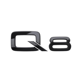 Emblema autocolanta originala Audi, logo Q8, negru lucios