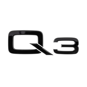 Emblema autocolanta originala Audi, logo Q3, negru lucios