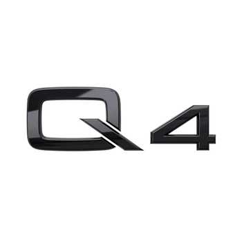 Emblema autocolanta originala Audi, logo Q4, negru lucios