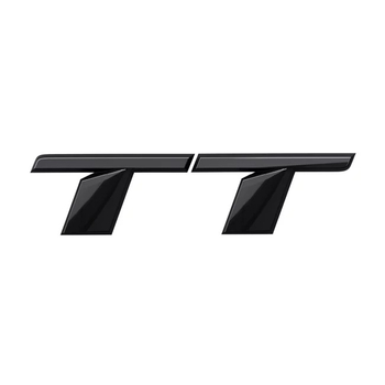 Emblema autocolanta originala Audi, logo TT, negru lucios