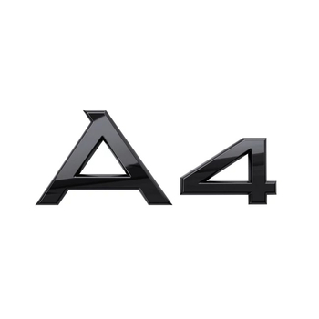 Emblema autocolanta originala Audi, logo A4, negru lucios